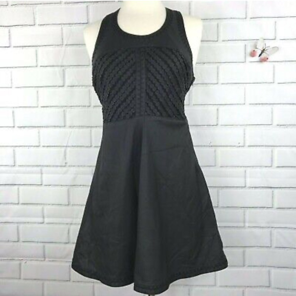 NWT Free People Faux Leather Racerback A Line Mini Dress Size 6